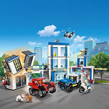 LEGO 60246 City Police Station Building Set with 2 Truck Toys, Light & Sound Bricks, Drone and Motorbike