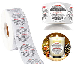 1200 Pieces Candle Warning Labels, 1.5 Inch Candle Labels Jar Container Stickers Safety Warning Labels Waterproof Tearproof Scratchproof Candle Warning Labels Decals for Candle Making DIY Tin Votive