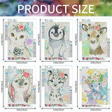 DIY 5D Diamond Painting Kits for Kids Adults 6 Pack Diamond Art Painting Kit Full Round Drill Diamond Art Kits Cute Animals Paint with Diamonds for Beginners Home Wall Art Crafts Decor