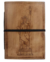 Statue of Liberty Embossed Leather Journal - New York Favorite Leather Notebook - Leather Bound Notes Diary for Men by Rustic Town