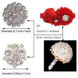 Arlai DIY 6 styles combination Small Clear Rhinestone Buttons Alligator clip Crystal Glass Button