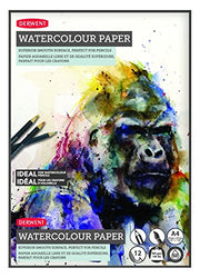 Derwent Watercolor Paper Pad, A4, 8.27 x 11.69 Inches Sheet Size, 12 Sheets (2301970)