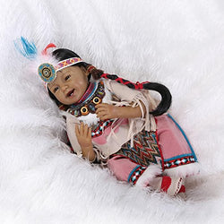 iCradle 22" 55cm Handmade Reborn Baby Dolls Soft Vinyl Silicone Real Looking Lifelike Reborn Baby Girl Realistic American Doll Xmas Gift Xmas Present