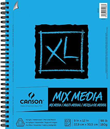 Canson XL Mix Media Pad,9"X12" Side Wire 2-Pack