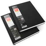 ARTEZA 8.5x11" Hardbound Sketchbook, Set of 2 Heavyweight Hard Cover Sketch Journals, 100 Sheets