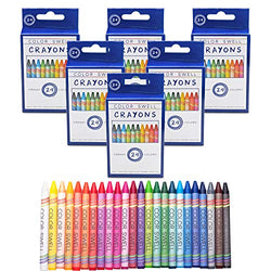 Color Swell Crayons Bulk 6 Packs of 24 Count Vibrant Colors Teacher Quality Durable for Families Class Party Favors