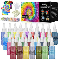 32 Color Tie Dye Kit for Kids,Vsadey Tie-Dye Kits for Dying Fabric Shirts Shoes Hats Pants in Party,201-In-1 Colorful Art Craft Homemade Tool Bags with Apron Gloves Tablecloth Set