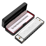 Harmonica for Kids, Anwenk 2Pack Harmonica Key of C 10 Hole 20 Tone Diatonic Harmonica C with Case for Beginner,Students,Kids Toddlers Gift, Silver and Gold