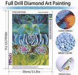 Succulents Diamond Art Painting Kits for Adults -Round Diamond Art Kits for Adults Beginners, DIY Full Drill 5D Diamond Dots Paintings with Diamonds Gem Arts Diamond Pictures for Adults