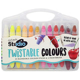 Mont Marte Studio Twistable Colors, 25 Piece. Includes 24 Water Blendable Painting Sticks and a