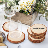 Wood Slices 30Pcs 2.4"-2.8" Unfinished Natural Wooden Slice Circle Kit Without Hole for Rustic Wedding Decorations Round Coasters&Halloween/Christmas Ornaments DIY Arts Crafts