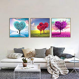 HaiMay 3 Pack DIY 5D Diamond Painting Kits Full Drill Rhinestone Painting Tree Diamond Pictures for Wall Decoration, Love Diamond Paintings Style (Canvas 12×12 Inch)