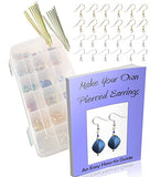 Make Your Own Pierced Earrings Jewelry Kids Kit-Supplies, Findings-Create Earrings: Beads, Hooks,