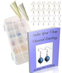 Make Your Own Pierced Earrings Jewelry Kids Kit-Supplies, Findings-Create Earrings: Beads, Hooks,