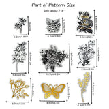 Vintage Bronzing Stickers Set, 120PCS Large Gold Foil Flower Leaves and Butterfly Decorative Washi Stickers for Scrapbooking Diary Album Card Envelope