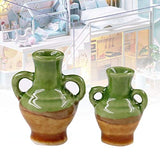 BullkerDirect 2/3Pcs Miniature Dollhouse Models DIY Decor Doll House Kit Mini Ceramic Porcelain Vases Flower Pots for 1/12 Dollhouse C