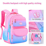 Backpack for Girls, Waterproof Kids Backpacks Princess School Bag Pink Bookbags Cute Travel Daypack