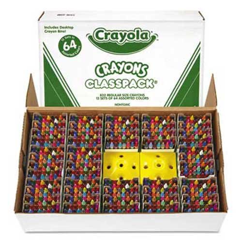 Crayola Classpack Regular Crayons, Assorted, 13 Caddies, 832/Box