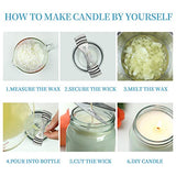 Soy Wax 10lb and Candle Making Supplies with 200,6-Inch Pre-Waxed Wicks, 200 Candle Wick Stickers
