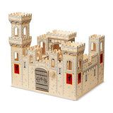 Melissa & Doug Deluxe Folding Medieval Wooden Castle - Hinged for Compact Storage