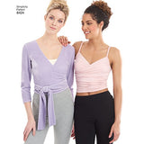 Simplicity US8424A Women's Leggings, Wrap, Tank, Pullover Top Sewing Patterns, Sizes XXS-XXL