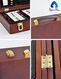 Vigorfun Deluxe Art Set in Wooden Case, with Soft & Oil Pastels, Acrylic & Watercolor Paints, Water Color, Sketching, Charcoal & Colored Pencils, Watercolor Cakes and Tools (Wooden)