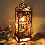 ZQWE Wooden Hanging Miniature Kit Chinese Style Romantic Hanging Lamp DIY Puzzle Toy House Portable Hollow Wooden Lantern House