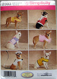 Simplicity Small to Medium Dog Clothes and Jackets Sewing Pattern, Sizes XXS to M