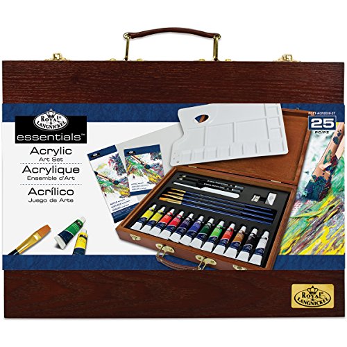 ROYAL BRUSH RSET-ACR2030 25 Piece Acrylic Wooden Box Art Set