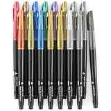 Arteza Metallic Real Brush Pens, 16 Colors, Blendable Watercolor Markers, Liquid Ink, Art Supplies for Lettering, Calligraphy, and Scrapbooking