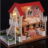 Flever Dollhouse Miniature DIY House Kit Manual Creative with Furniture for Romantic Artwork Gift (Romantic Princess Cabana)