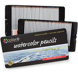 Colore Watercolor Pencils - Water Soluble Colored Pencils For Art Students & Professionals -