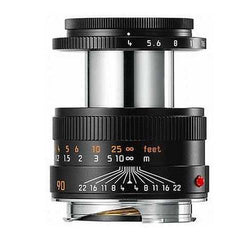 Leica Macro-Elmar-M 90mm f/4 Manual Focus Lens, 2.6' Minimum Focus Distance, USA Warranty