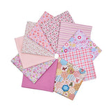 RayLineDo 10pcs 8 x 8 inches (20cmx20cm) Print Cotton Pink Series Fabric Bundle Squares Patchwork