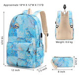 EZYCOK Laptop Backpack for Girls Women, Water Resistant School Bookbag Casual Daypack with USB Charging Port,