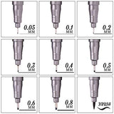Tingeart Set of 9 Black Fineliner, Waterproof Archival Ink Fine Point Micro-Liner Pens, Brush & Calligraphy Tip Nibs, Artist Illustration, Office Documents, Scrapbooking, Technical, 9pcs