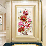 RAILONCH DIY 5D Diamond Painting by Numbers Kits for Adults 50x90CM/20x35.5 Inch Full Diamond Large Flowers Painting Embroidery Home Wall Art Decor