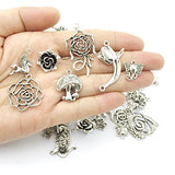 YETOOME Tibetan Silver Charms Mixed Pendants DIY for Jewelry Making and Crafting, Tree Leaf