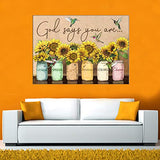 Diamond Painting Kit Vase Bird Sunflower Text Good Diamond Embroidery Scenery Painting Art Home Decoration