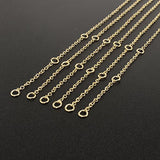 Wholesale 12 PCS 1.5MM Gold Plated Solid Brass O Chains with Extension Chains Adjustable Bulk for