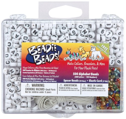 Darice 4x7mm Alphabet Plastic Bead Kit - 500PK/Black,White