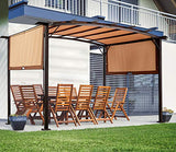 AECOJOY 11.8’ X 9.3’ Outdoor Retractable Pergola Canopy,Metal Frame Grape Gazebo & Canopy Cover, Outdoor Steel Pergola Gazebo with Retractable Canopy Shades, Ideal for BBQ, Party, Beach and More