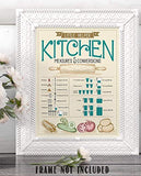 Kitchen Measures and Conversions Chart - 11x14 Unframed Art Print - Great Gift for Bakers and Decor for Kitchen Under $15
