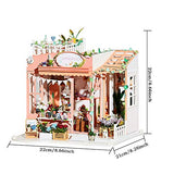 WYD 3D Puzzle Creative Children's Birthday Gift DIY Wooden Doll House LED Light Assembly Tool Gypsophila Flower House