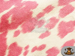 Velvet Suede Fabric Cow print Pink / 54" Wide / Sold by the yard