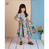 Simplicity Girl's Full Skirt Dress Sewing Patterns, Sizes 3-8