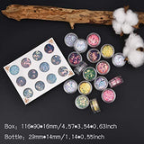 OBSEDE 14000Pcs Art Glitter Flat Supplies for Resin Jewelry Making, Colorful Stickers Accessories for Craft Decoration