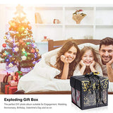 MOMSIV Creative Explosion Box,Love Memory DIY Photo Album Surprise Box Handmade Exploding Picture Box as Birthday Anniversary Wedding Christmas Gift (Black)
