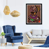 Palodio 5D Diamond Painting Kits African American, Paint with Diamonds Art African Black Woman Paint by Numbers Full Round Drill Cross Stitch Crystal Rhinestone Home Wall Decoration 12x16 inch