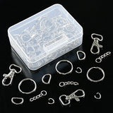 Swpeet 150Pcs Metal Lobster Claw Clasps Hook Kit, Including 30Pcs Key Chain Hooks, 30Pcs D Rings,